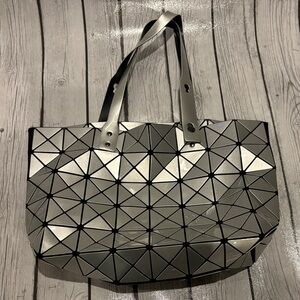 Geometric Silver Tote Bag